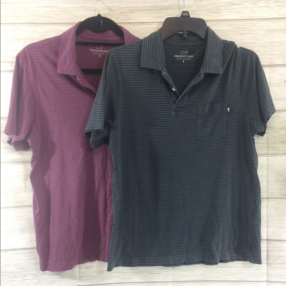 Bundle Of 2- Vineyard Vines Stripe Polos - image 1